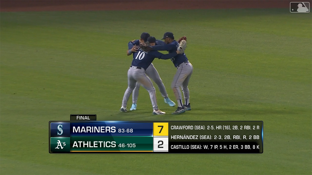 Mariners beat Athletics 5-2 to stay in AL wild-card chase