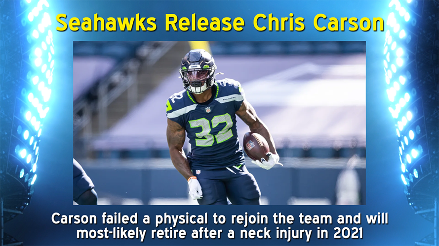 Chris Carson: Seattle Seahawks running back to retire from NFL aged 27 due  to neck injury, NFL News