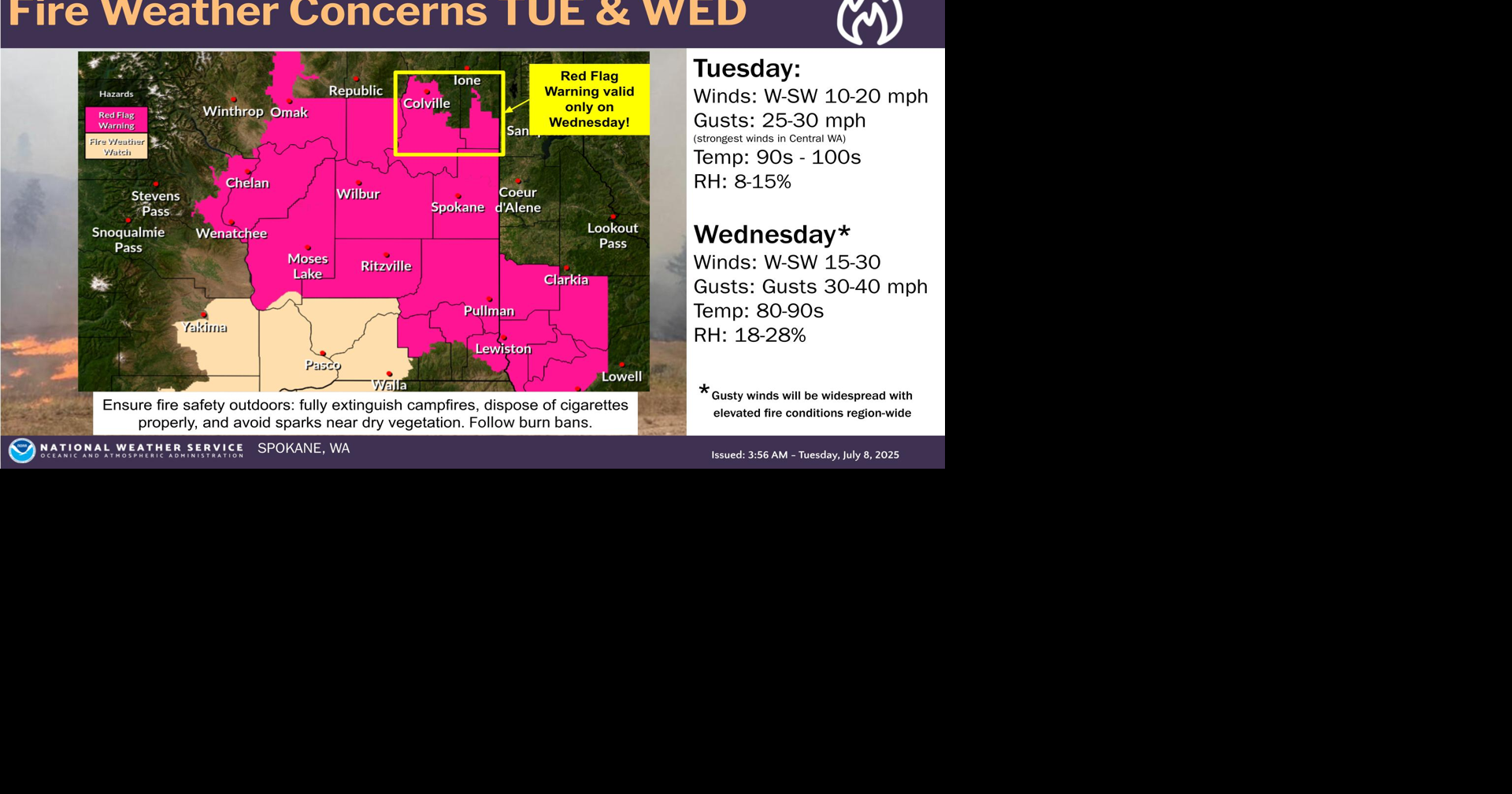 Red Flag Warning Through Wednesday | Weather | ncwlife.com