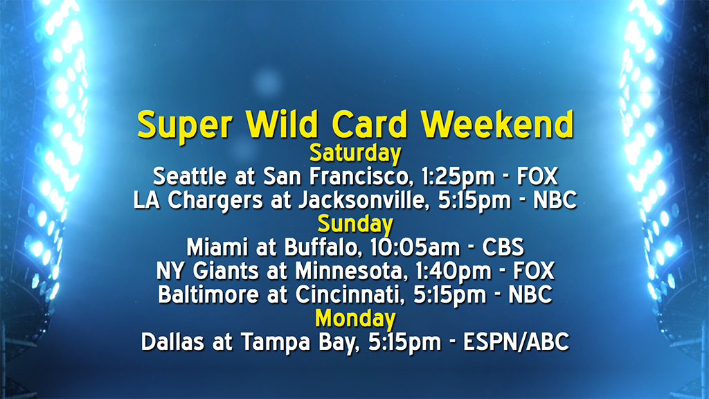 Super Wild Card Weekend to include Monday night game