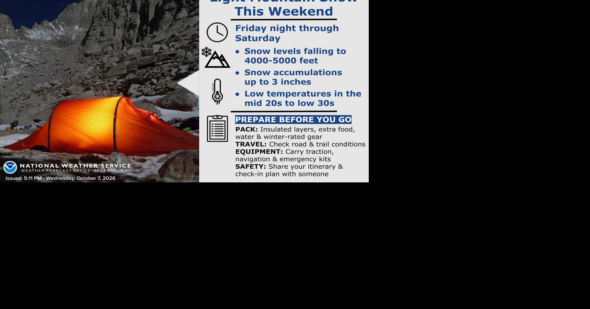 Mtn. Snow Possible This Weekend