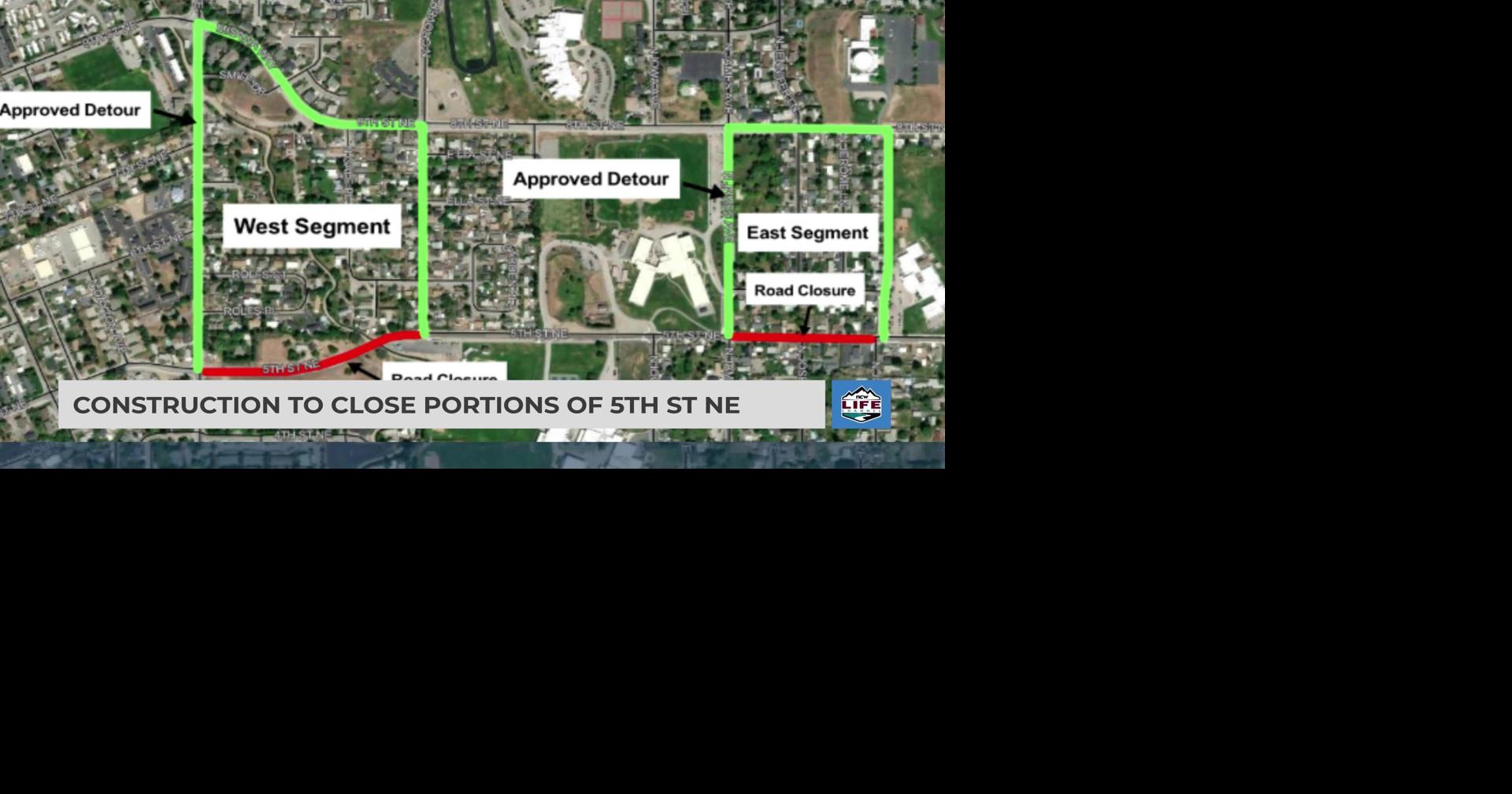 Construction to close portions of 5th St NE