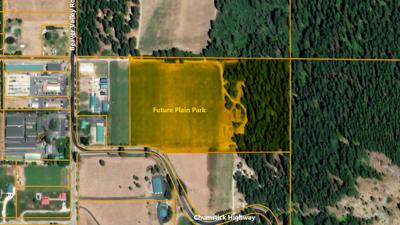 Map of 18-acre parcel under negotiation to become a Plain community park.