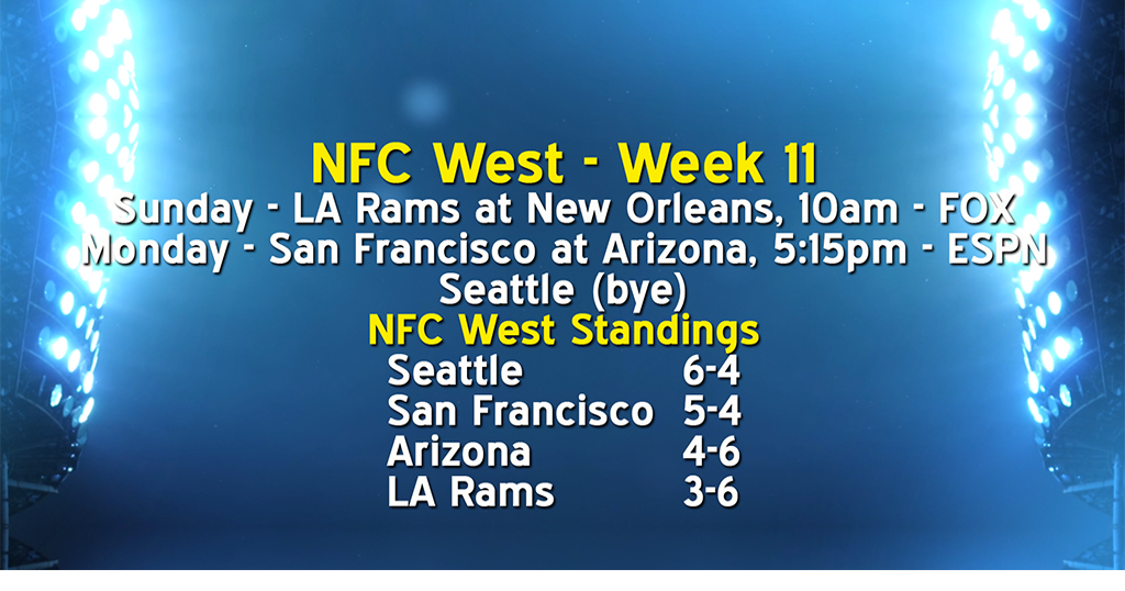 NFC West Schedule and Standings 111822 Sports