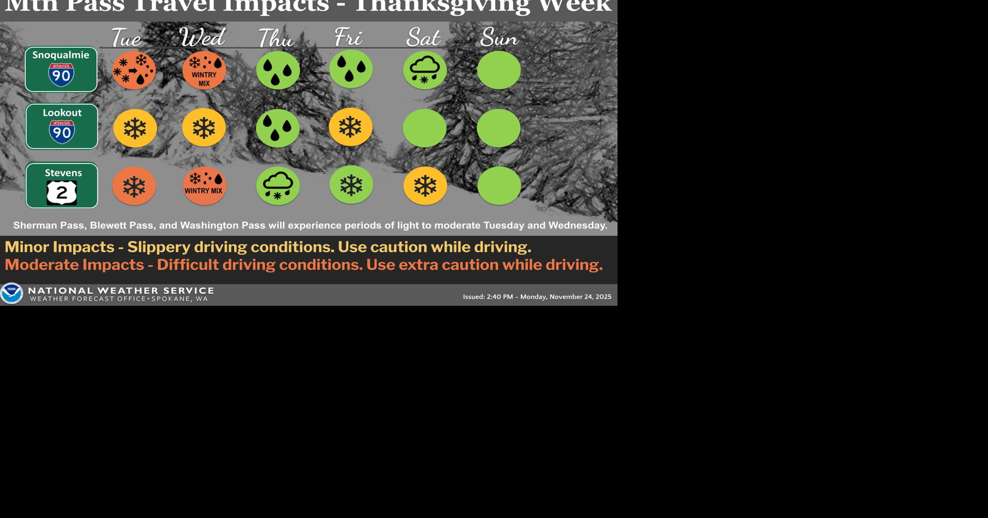 Moderate Snowfall Expected on Snoqualmie-Stevens Passes Through Tonight ...