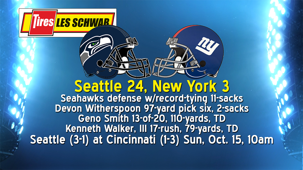 Devon Witherspoon 97-yard pick-six helps Seattle Seahawks shut down New  York Giants