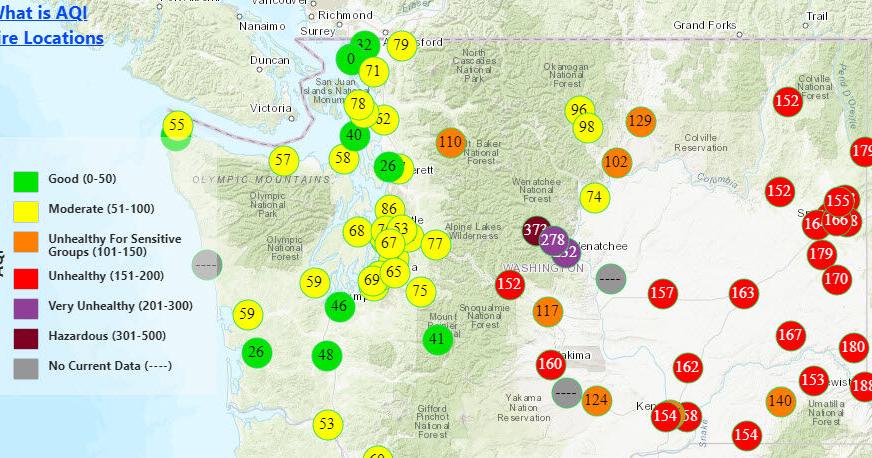 Air quality is hazardous in Leavenworth; very unhealthy in Wenatchee ...