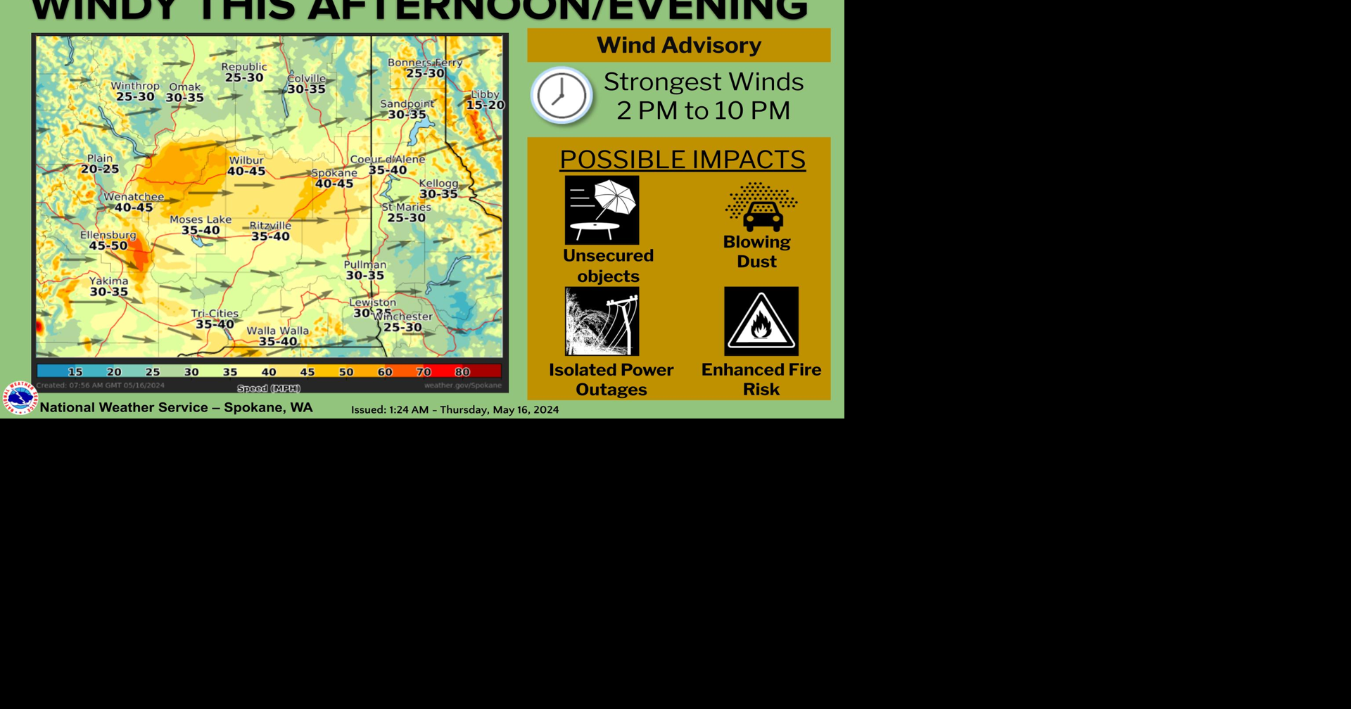 Wind Advisory Thursday 2 PM-10 PM | Weather | ncwlife.com