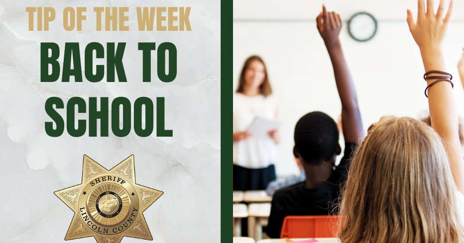 Sheriff's Tip of the Week: Back to School