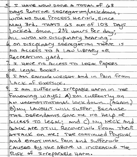 Jail inmate wins federal motion against his disciplinary lockdown 