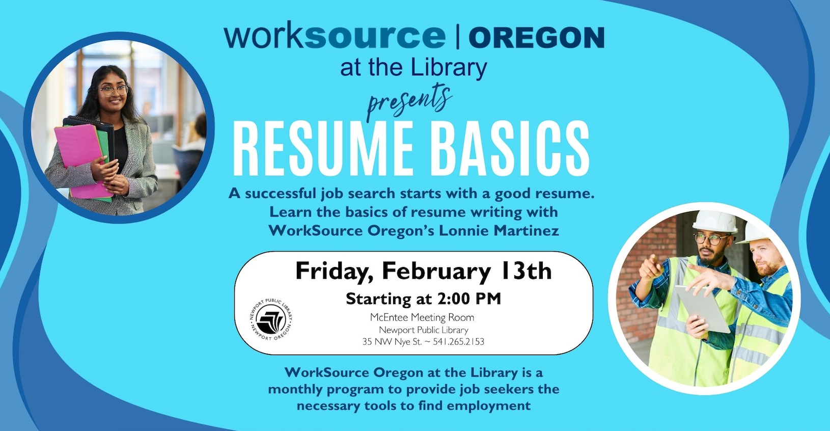 Resume writing topic at the 'WorkSource Oregon Library' program | Coast ...