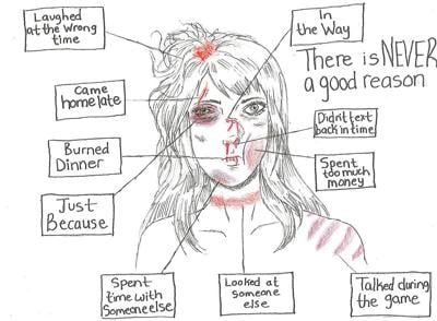 battered woman drawing