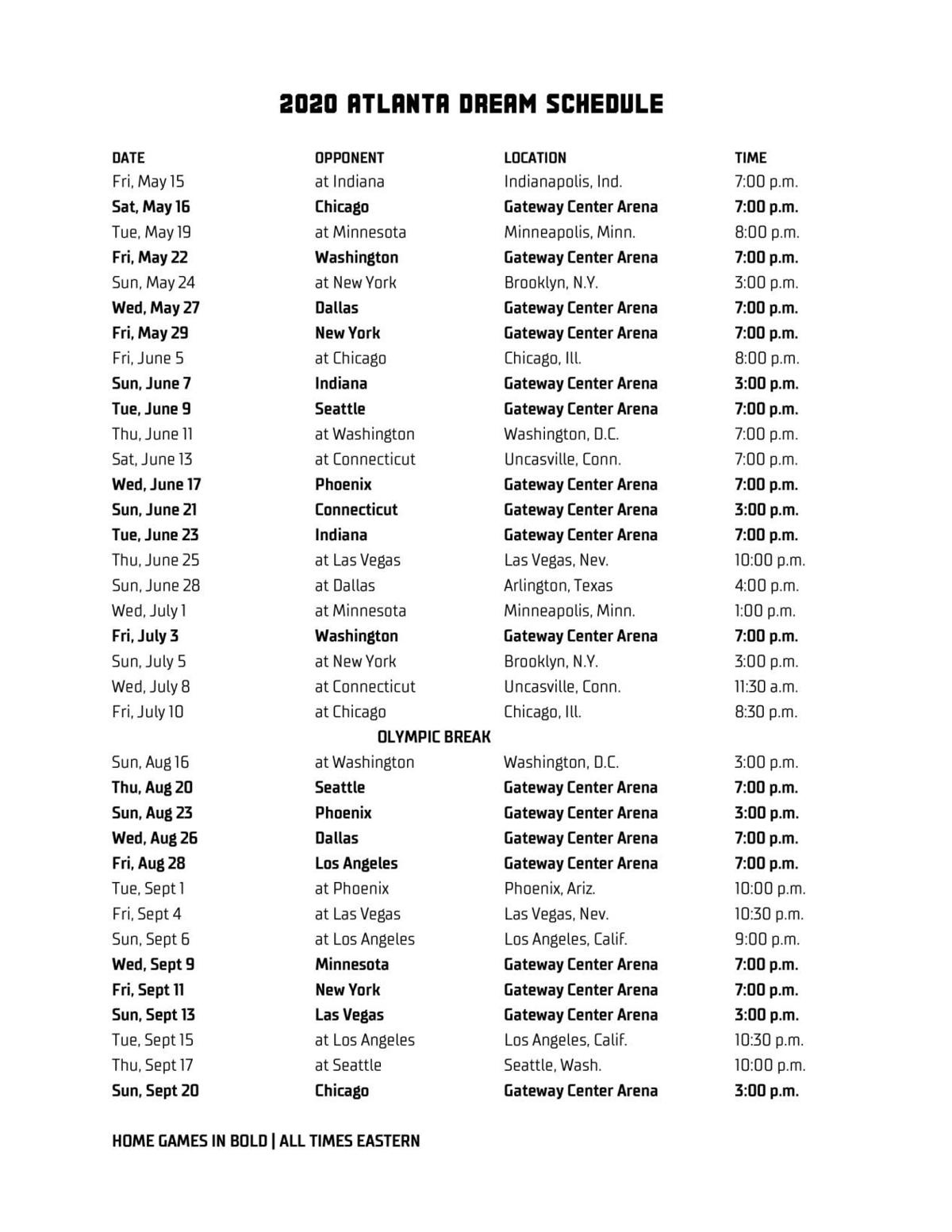 atlanta-dream-announce-2020-schedule-sports-news-daily