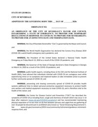 Riverdale Imposes 9 P M To 6 A M Shelter In Place Order Declares Covid 19 Emergency News News Daily Com