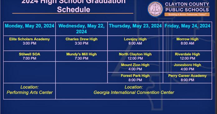 Clayton County Graduations Begin Monday - Vimarsana News