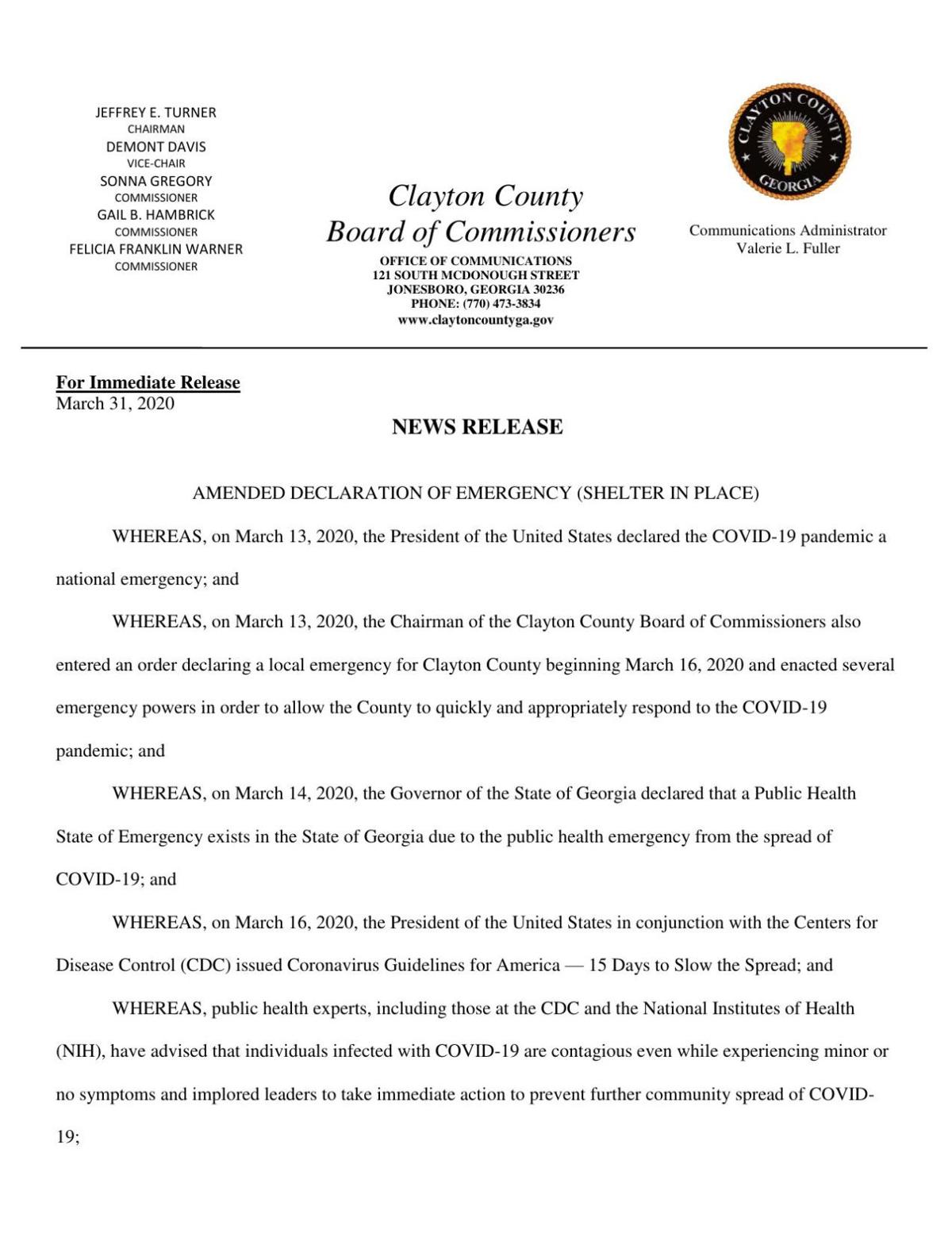 Wallpaper Unincorporated Clayton County Under Covid 19 Shelter In Place For iPhone