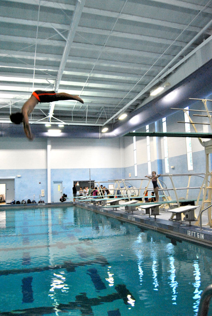 Half twist with a back flip Diving is more than a dip in the pool