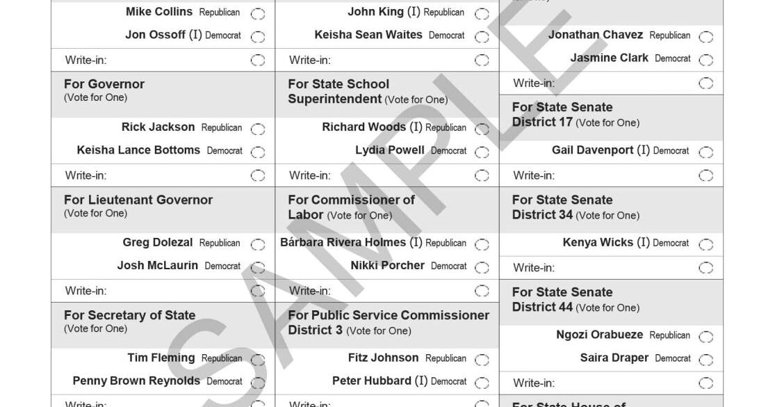 Nov. 3 General Election Sample Ballot | Elections | news-daily.com