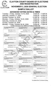 Nov. 3 General Election Sample Ballot | Elections | news-daily.com