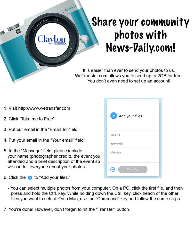 Submit photos to Clayton News