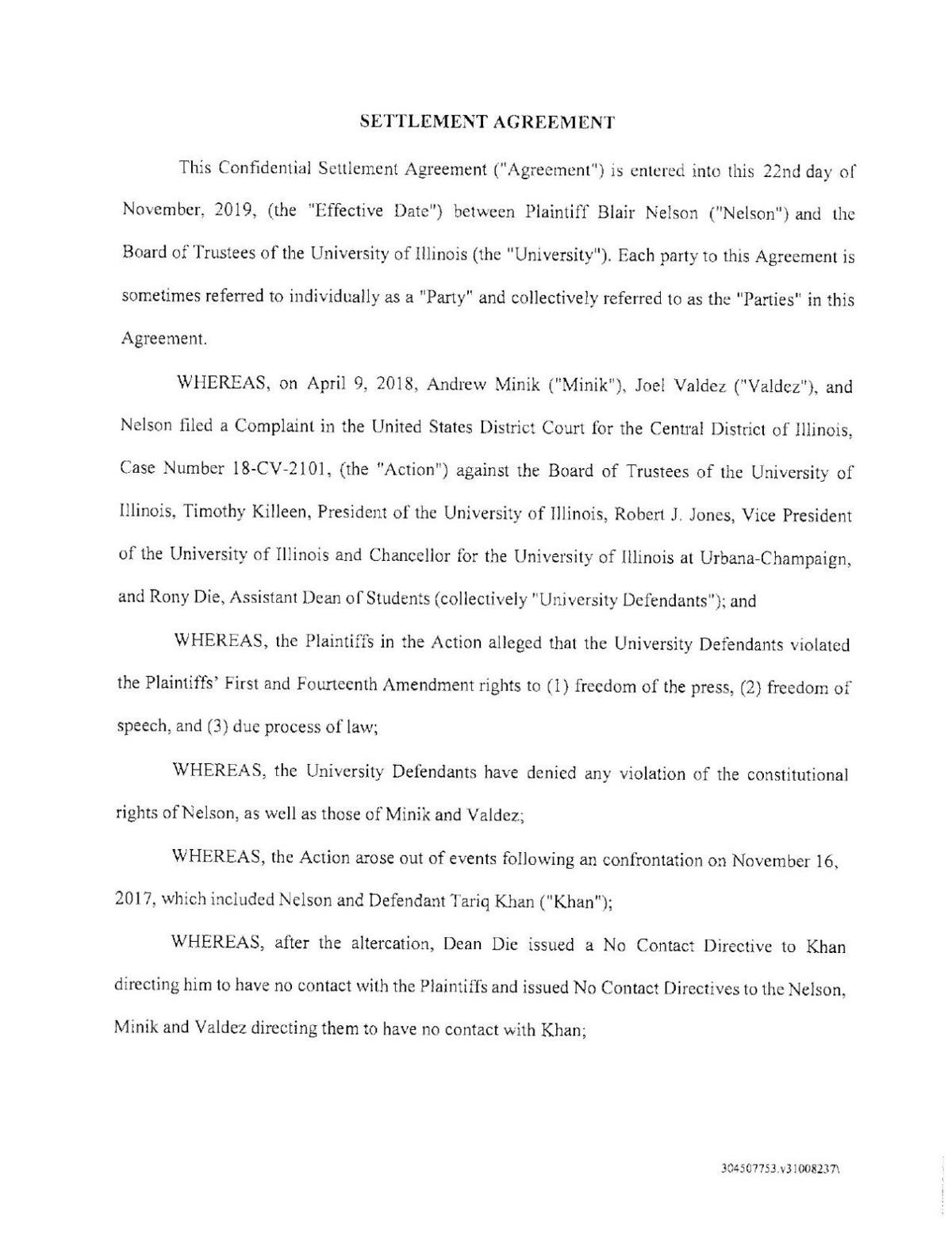 PDF: UI free-speech lawsuit settlement