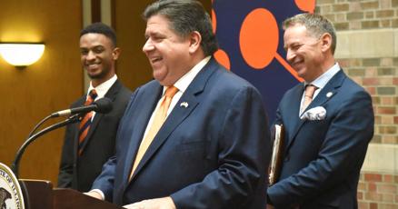 Pritzker visits UI to welcome new students tout state funding for higher ed Pritzker visits UI to welcome new students tout state funding for higher ed