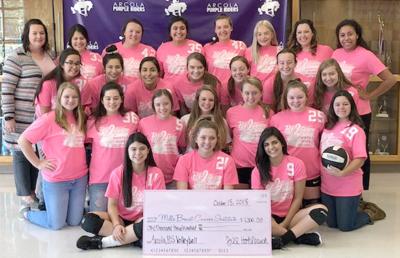 0915 TOTM Arcola volleyball Pink Out Night