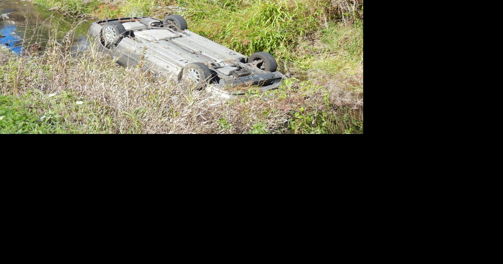 Car overturns in ditch in west Champaign; minor injuries to driver ...