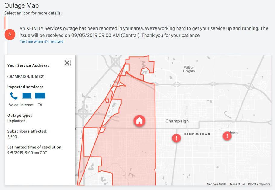 Comcast Cable Outage Map