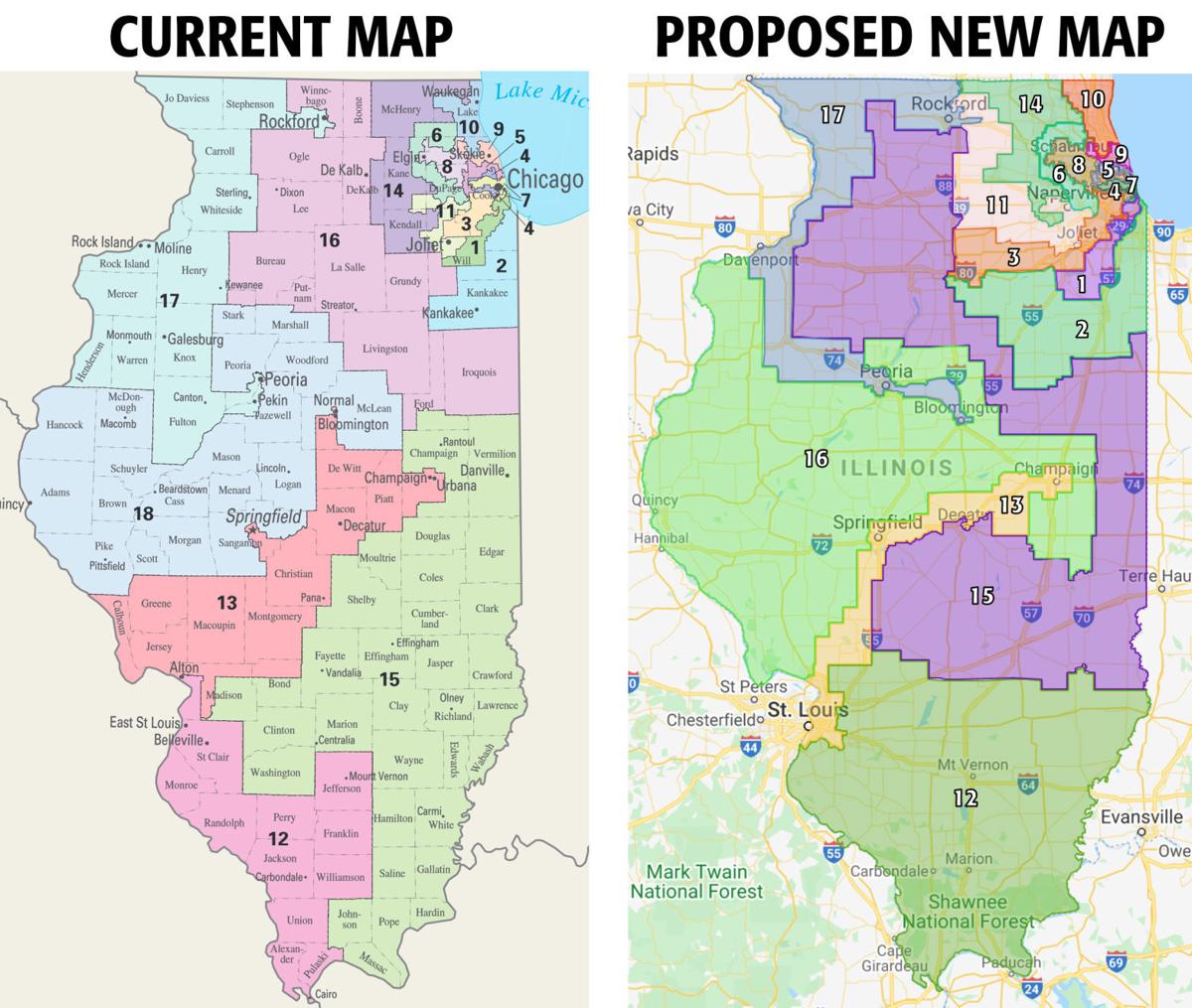 Illinois Democrats unveil congressional map ahead of fall veto session |  Politics | news-gazette.com