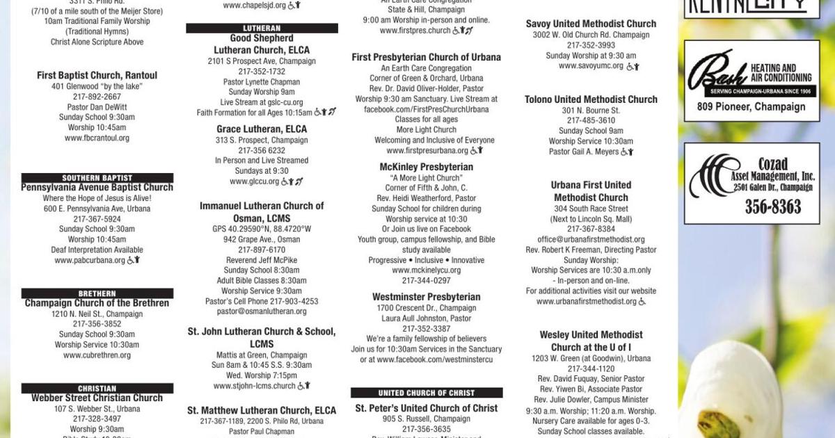 Local Area Directory Area Church Directory January 12,204.pdf | Local Offers | news-gazette.com