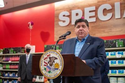 J.B. Pritzker at Schnucks in Springfield