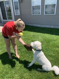 Jalyn Powell and her dog