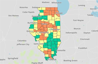 Coronavirus spread in Illinois