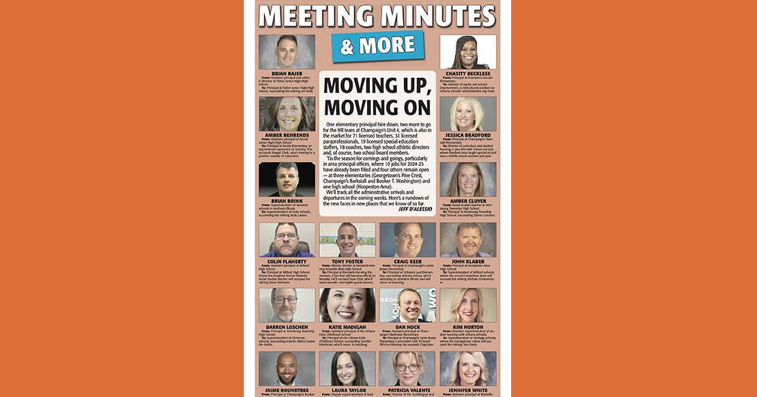 Meeting Minutes & More | Moving up, moving on: 17 area school administrators who'll be in new jobs come fall - Vimarsana News