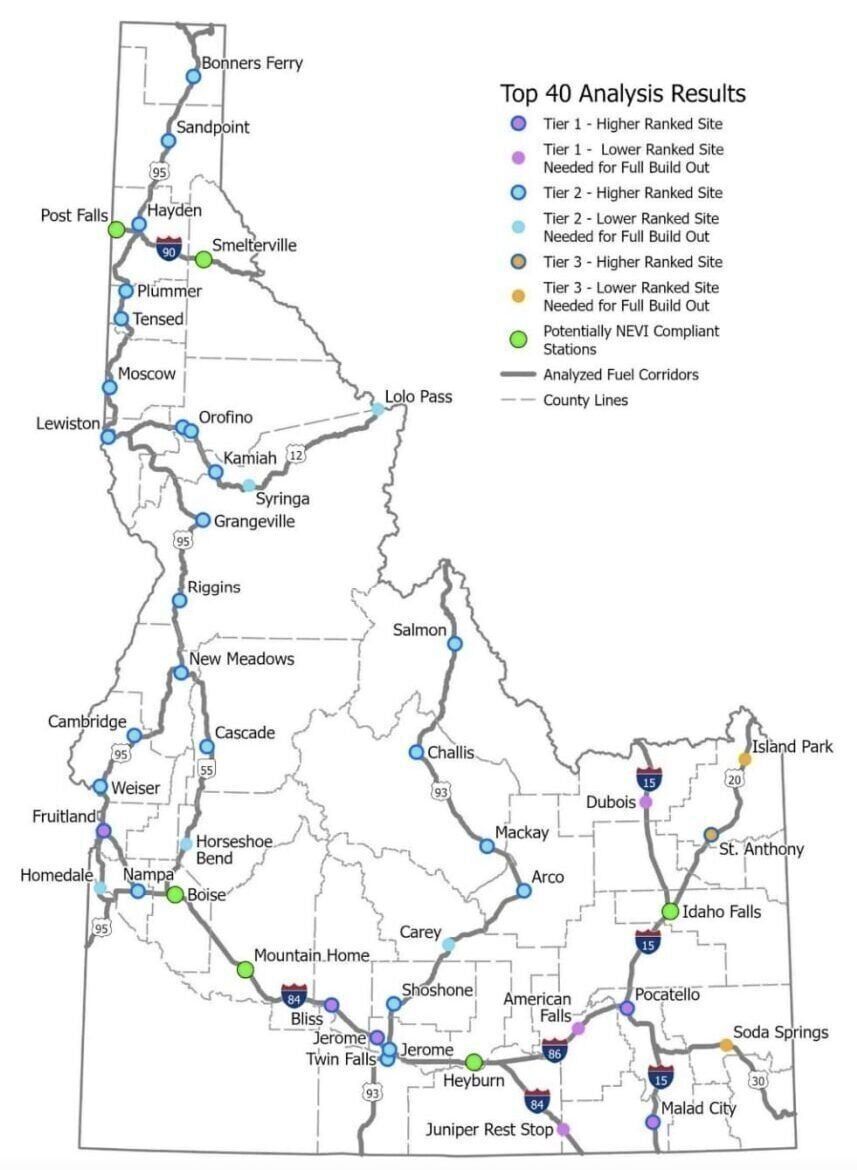 Idaho agencies narrow down potential sites for electric vehicle charging  stations | | news-journal.com