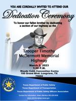 Former DPS Trooper Timothy McDermott to be honored