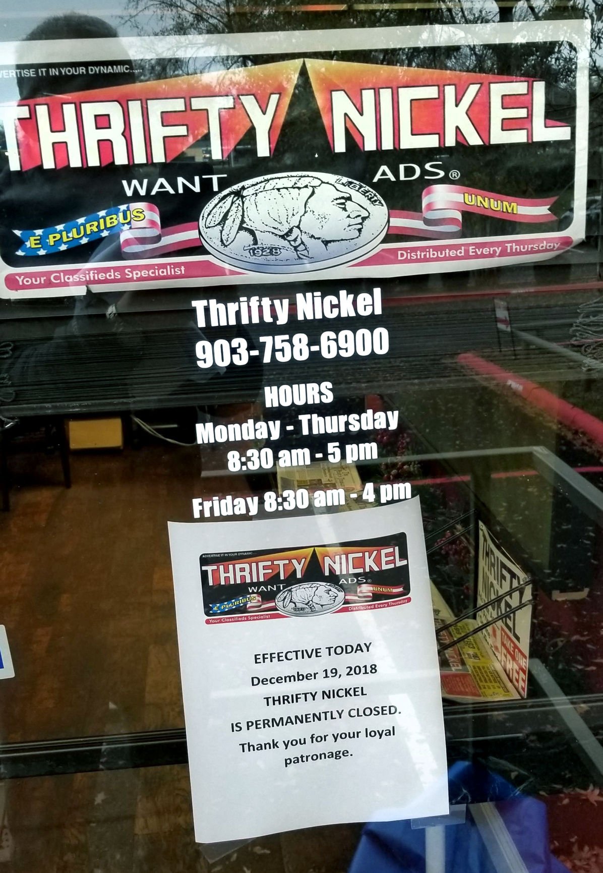 Thrifty Nickel closes Longview office Local