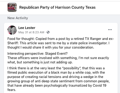Harrison County GOP chair peddles conspiracy theory that's led Abbott to  call for resignations