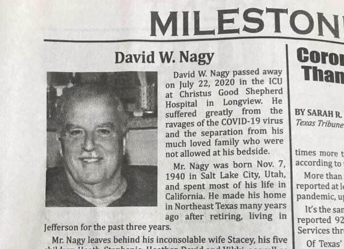 Fiery Obituary For Man Who Died Of Covid 19 In Longview Takes Aim Coronavirus News Journal Com