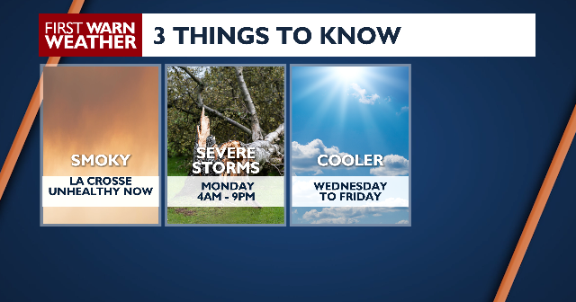 Increased Smoke & Haze into Monday then Severe Storms AM & PM Follow Jul 19, 2026 Jul 19, 2026 Updated 7 mins ago