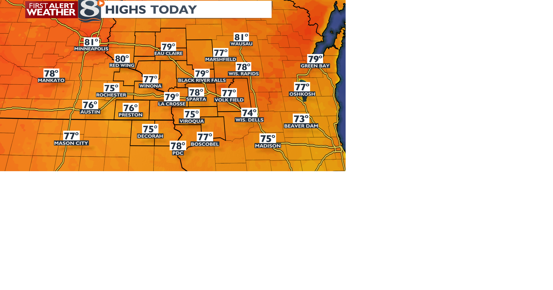 FIRST ALERT FORECAST: Plenty of sun in store! -Erik Dean | | news8000.com