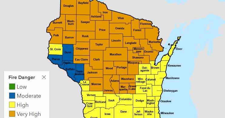 Elevated fire risk prompts outdoor burning warnings across western Wisconsin