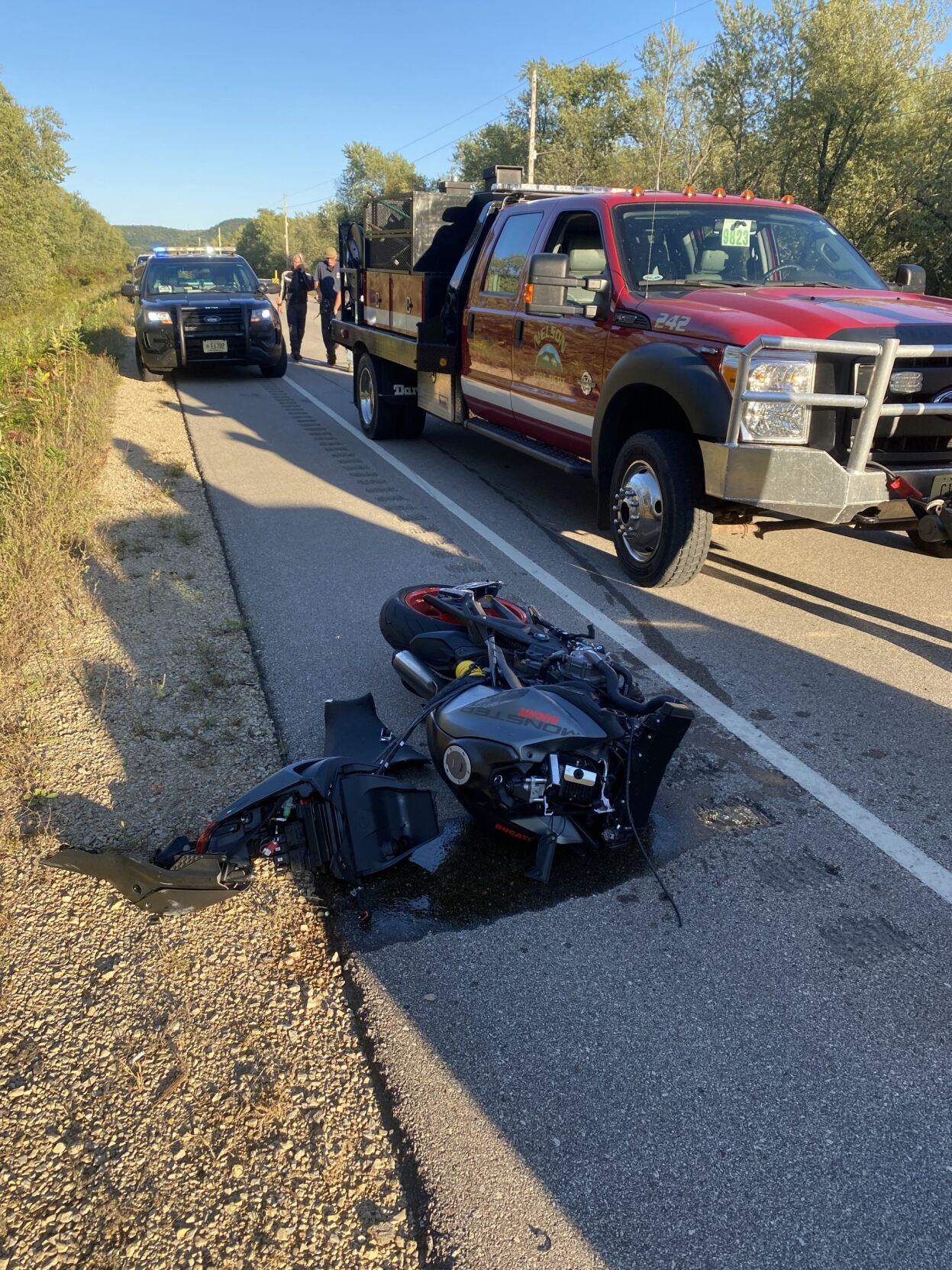 Minnesota woman injured, motorcycle broken in two after Buffalo County