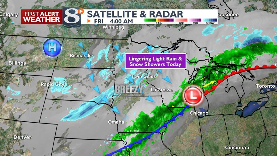 Breezy & Chilly With Lingering Light Rain & Snow Showers | | news8000.com