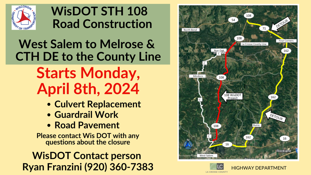 Culvert work to cause 'total road closures' on State Highway 108 in La