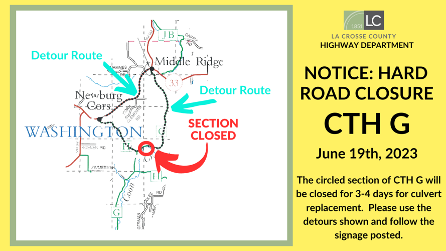 La Crosse County Highway Dept. shares update on road closures and