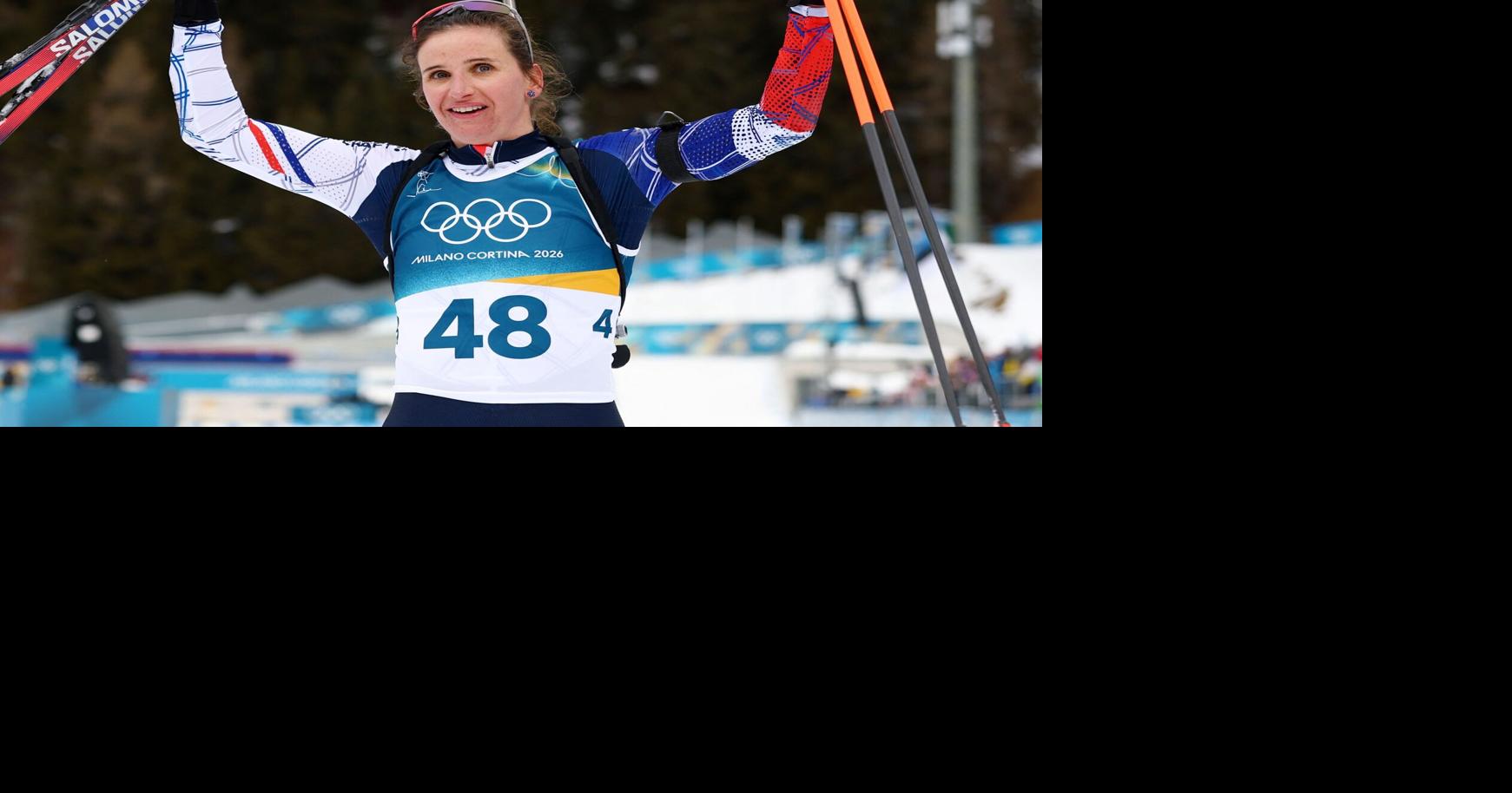 Julia Simon wins biathlon gold but credit card fraud conviction involving beaten teammate causes controversy