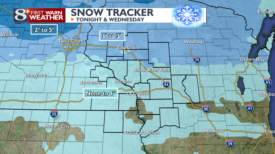 Scattered Rain & Snow Showers Tonight & Wednesday | Forecast | news8000.com