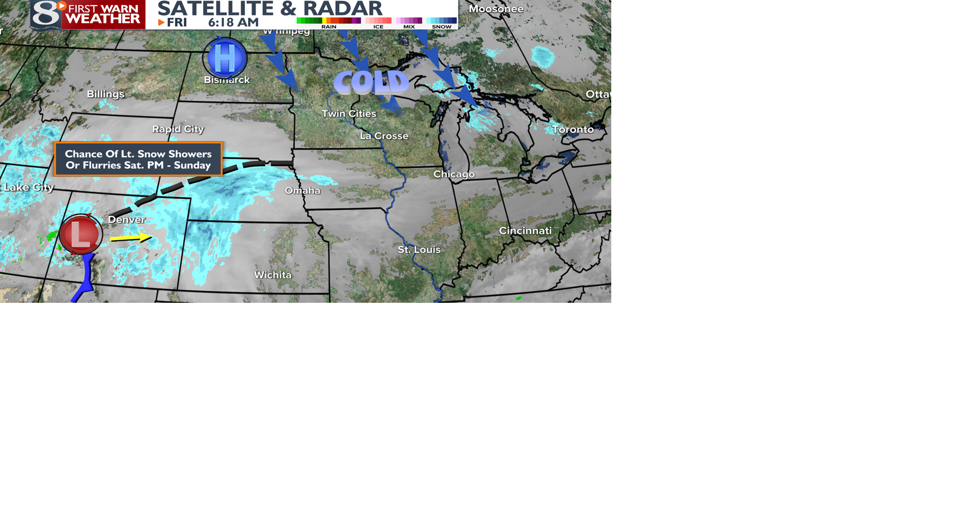 Cloudy skies for your Saturday with some light snow Saturday night ...
